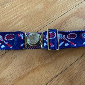 Vintage Navy Blue Tennis racket pattern Belt